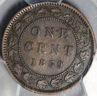 1859 PCGS VF 35 Canada Victoria Large Cent Narrow 9 Penny Coin (23020904C)