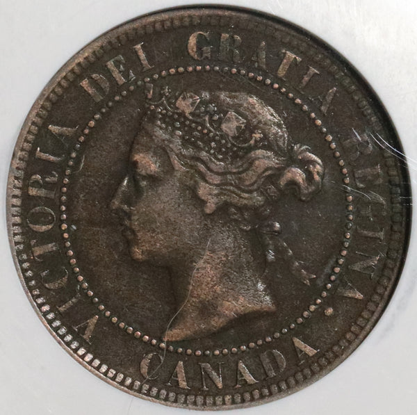 1891 NGC VF 35 Canada 1 Cent LL SD Victoria Large Leaves Small Date (20030304C)