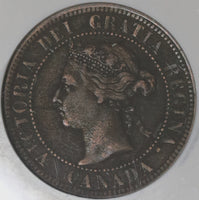 1891 NGC VF 35 Canada 1 Cent LL SD Victoria Large Leaves Small Date (20030304C)