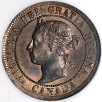 1901 NGC MS 63 RB Canada 1 Cent Victoria Mint State Fatty Holder Coin (22100901C)