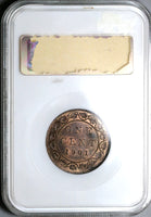 1901 NGC MS 63 RB Canada 1 Cent Victoria Mint State Fatty Holder Coin (22100901C)
