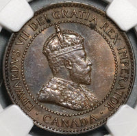 1907-H NGC AU Det Canada 1 Cent Edward VII Key Date Coin (21011204C)
