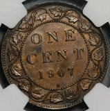 1907-H NGC AU Det Canada 1 Cent Edward VII Key Date Coin (21011204C)