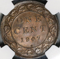 1907-H NGC AU Det Canada 1 Cent Edward VII Key Date Coin (21011204C)