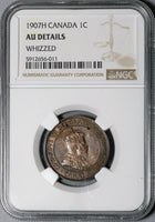 1907-H NGC AU Det Canada 1 Cent Edward VII Key Date Coin (21011204C)