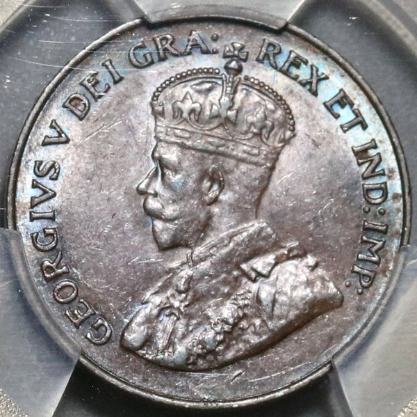 1924 PCGS AU 58 Canada 1 Cent George V Scarce Coin (20041101C)