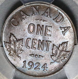 1924 PCGS AU 58 Canada 1 Cent George V Scarce Coin (20041101C)