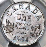 1924 PCGS AU 58 Canada 1 Cent George V Scarce Coin (20041101C)