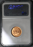 1939 NGC MS 64 RD Canada 1 Cent George VI Mint State Red Coin (20030203C)