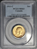 1911-C PCGS MS 64 Gold Sovereign Canada St George Coin (19020302C)
