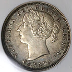 1858 NGC AU 50 Canada Victoria 20 Cents Silver Coin (22050102C)
