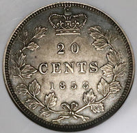 1858 NGC AU 50 Canada Victoria 20 Cents Silver Coin (22050102C)