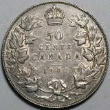 1907 Canada Edward VII 50 Cents XF Half Dollar Silver Coin (23122801R)