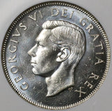 1949 NGC MS 64 Canada George VI 50 Cents Half Dollar Silver Coin (22042701C)