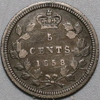 1858 Canada Victoria 5 Cents Silver Britain Empire Sterling Coin (20100401R)