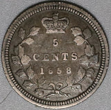 1858 Canada Victoria 5 Cents Silver Britain Empire Sterling Coin (20100401R)