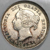 1880-H NGC AU 55 Canada Victoria 5 Cents Heaton Silver Sterling Coin (21111801C)