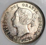 1880-H NGC AU 55 Canada Victoria 5 Cents Heaton Silver Sterling Coin (21111801C)