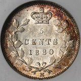 1880-H NGC AU 55 Canada Victoria 5 Cents Heaton Silver Sterling Coin (21111801C)