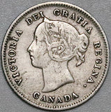 1885 Canada Victoria 5 Cents Small 5 Sterling Silver Coin (22040302R)
