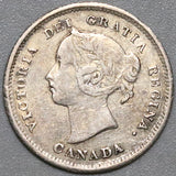 1886 Canada Victoria 5 Cents Small 6 Sterling Silver Coin (22040801R)