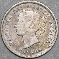 1887 Canada Victoria 5 Cents Scarce Date Sterling Silver Coin (22040802R)