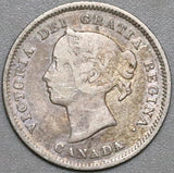 1887 Canada Victoria 5 Cents Scarce Date Sterling Silver Coin (22040802R)