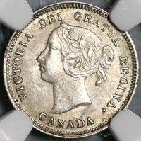 1890-H NGC MS 61 Canada Victoria Silver 5 Cents Mint Error I's Sterling Heaton Coin (21012407C)