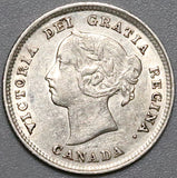 1891 Canada Victoria 5 Cents XF Die Chip Mint Error Rare Sterling Silver Coin (22041001R)