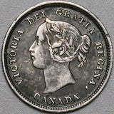1892 Canada Victoria 5 Cents AU Sterling Silver Coin (22041401R)