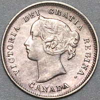 1897 Canada Victoria 5 Cents Sterling Silver Coin (22041602R)
