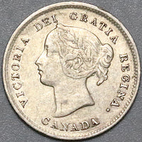 1898 Canada Victoria 5 Cents Sterling Silver Scarce Coin (22042101R)