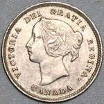 1899 Canada Victoria 5 Cents AU Sterling Silver Coin (22061001R)