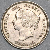 1899 Canada Victoria 5 Cents AU Sterling Silver Coin (22061001R)