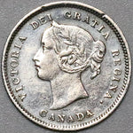 1900 Canada Victoria 5 Cents Small Date Narrow 0 Sterling Silver Coin (22042103R)