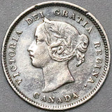 1900 Canada Victoria 5 Cents Small Date Narrow 0 Sterling Silver Coin (22042103R)