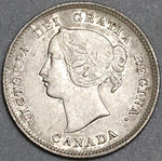 1901 Canada Victoria 5 Cents AU Sterling Silver Coin (22050201R)