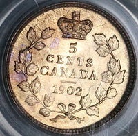 1902 PCGS MS 65 Canada 5 Cents Edward VII OGH Gem Silver Sterling Old Green Holder Coin (22100902C)