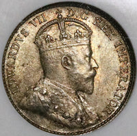 1903 NGC MS 62 Canada 5 Cents Edward VII Silver Sterling NOT Heaton Coin (21111802C)
