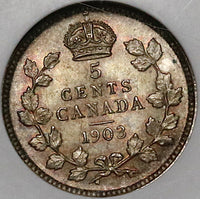 1903 NGC MS 62 Canada 5 Cents Edward VII Silver Sterling NOT Heaton Coin (21111802C)