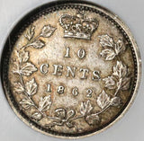 1862 NGC XF 45 New Brunswick Canada 10 Cents Scarce Silver Coin (20030702C)