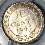 1941-C PCGS MS 62 Canada Newfoundland 10 Cents George VI Sterling Silver Coin (20041102C)