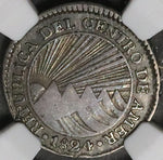 1824-NG NGC VF 35 Central American Republic 1 Real Guatemala Silver Coin (23030201C)