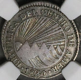 1824-NG NGC VF 35 Central American Republic 1 Real Guatemala Silver Coin (23030201C)