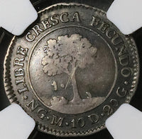 1824-NG NGC VF 35 Central American Republic 1 Real Guatemala Silver Coin (23030201C)