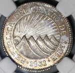 1831-T NGC AU 55 Central American 2 Reales Honduras Coin POP 5/1 (21101702C)