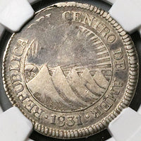 1831-T NGC VF 30 Central American 2 Reales Honduras Silver Coin (23022404C)