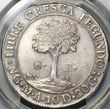 1842/37 NG PCGS AU Central American Republic Guatemala 8 Reales Scarce Overdate Coin (22071703C)