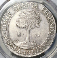 1842/37 NG PCGS AU Central American Republic Guatemala 8 Reales Scarce Overdate Coin (22071703C)