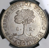 1847/6 NG NGC XF Det Central American Republic Guatemala 8 Reales Coin (22011801C)